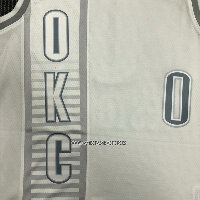 Russell Westbrook NO 0 Camiseta Oklahoma City Thunder Ciudad 2021-22 Blanco
